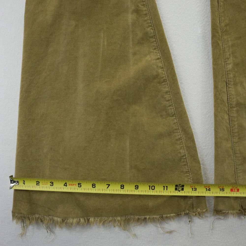 We The Free People Corduroy‎ Flare Pants 29 Gold Bell Bottom Raw Hem Boho